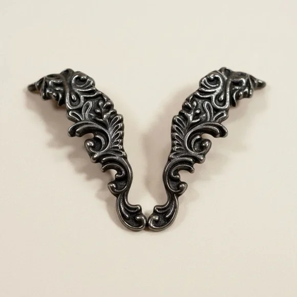 Vintage 925 Sterling Silver Climber Earrings Baroque Style Dangle Earrings - Picture 8 of 8